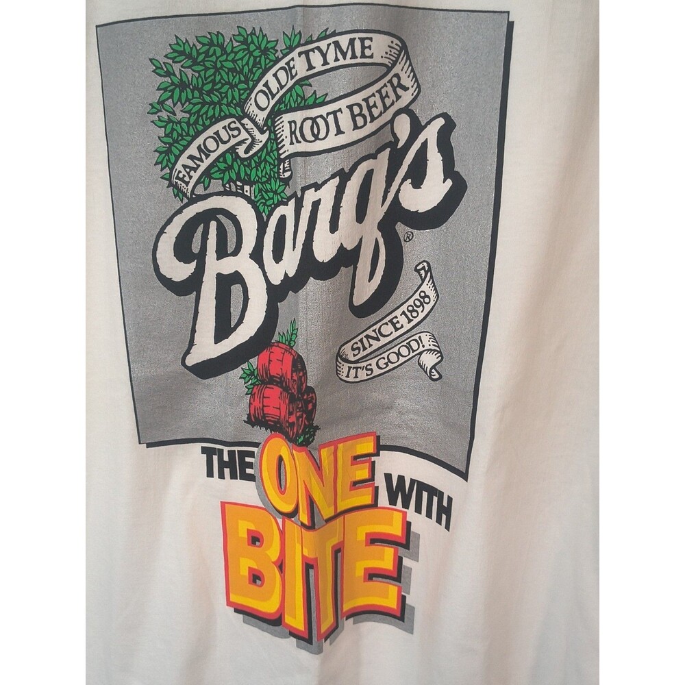 Vtg 90s Barqs Root Beer T Shirt XL NWOT Deadstock Single Stitch Hanes USA Fabric